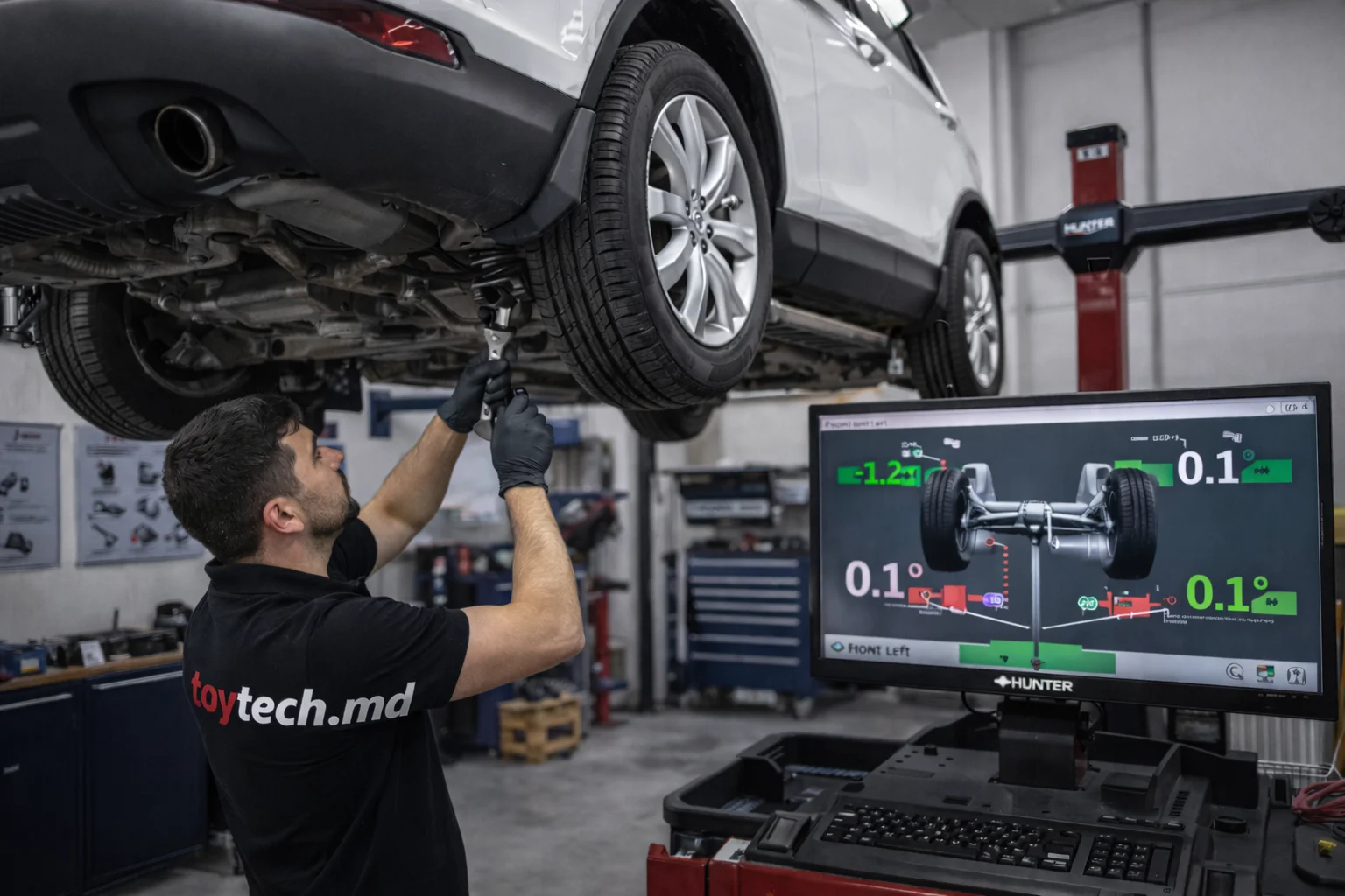 Aliniere roți în Chișinău — geometrie computerizată suspensie pe Botanica